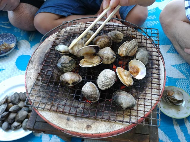 御殿場海岸 海の家 焼きアサリ