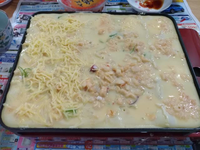 最後に生地をたっぷり流し入れる